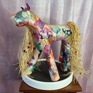 Horse Paper Mache Artist Signed Figure